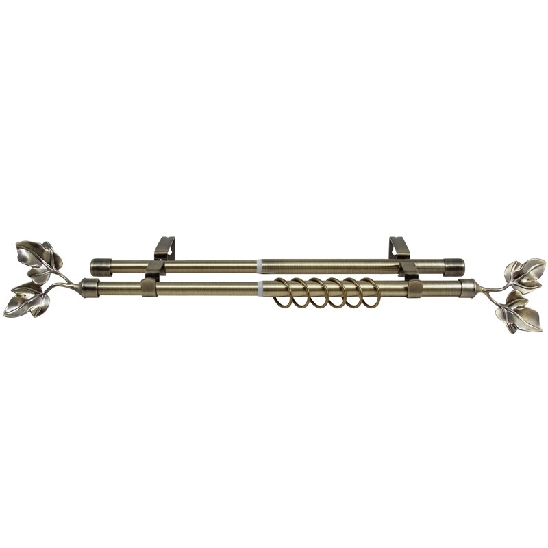 Карниз ков раздвиж d16/19мм 1,6-3,0 2-х ряд лист т/у серебро-матовое