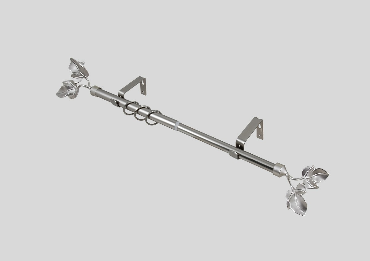 Карниз ков раздвиж d16/19мм 1,6-3,0 1-но ряд лист т/у серебр-мат