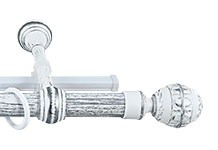 Карниз Валанс+У-шина 2,4 белое серебро/патина