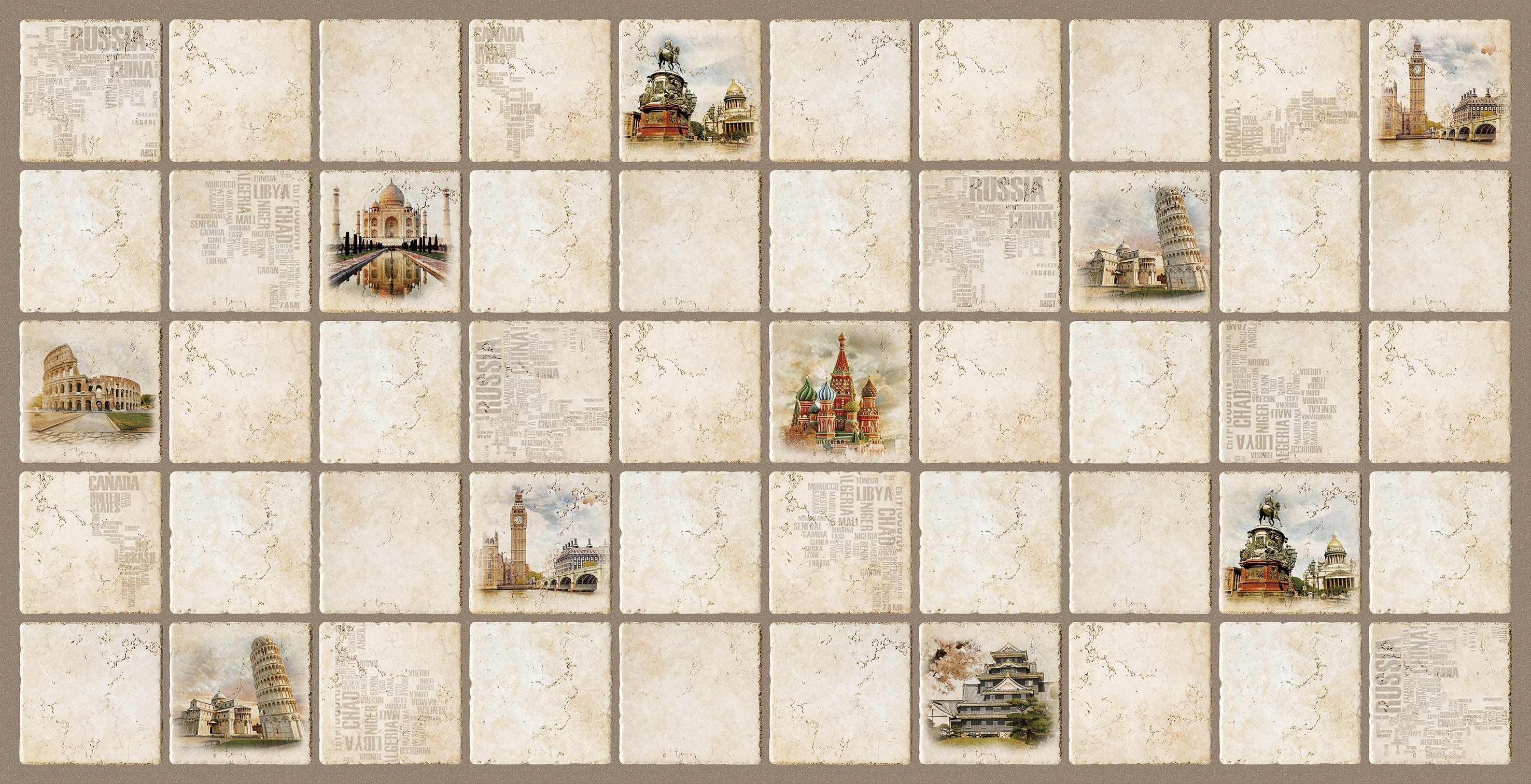 Панель ПВХ АРТ Квадрат Город 955*480 (10)