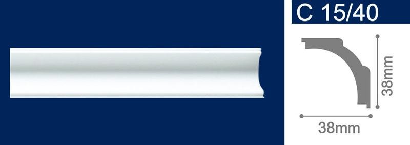 Плинтус потолочный С 15/40 2м (95)