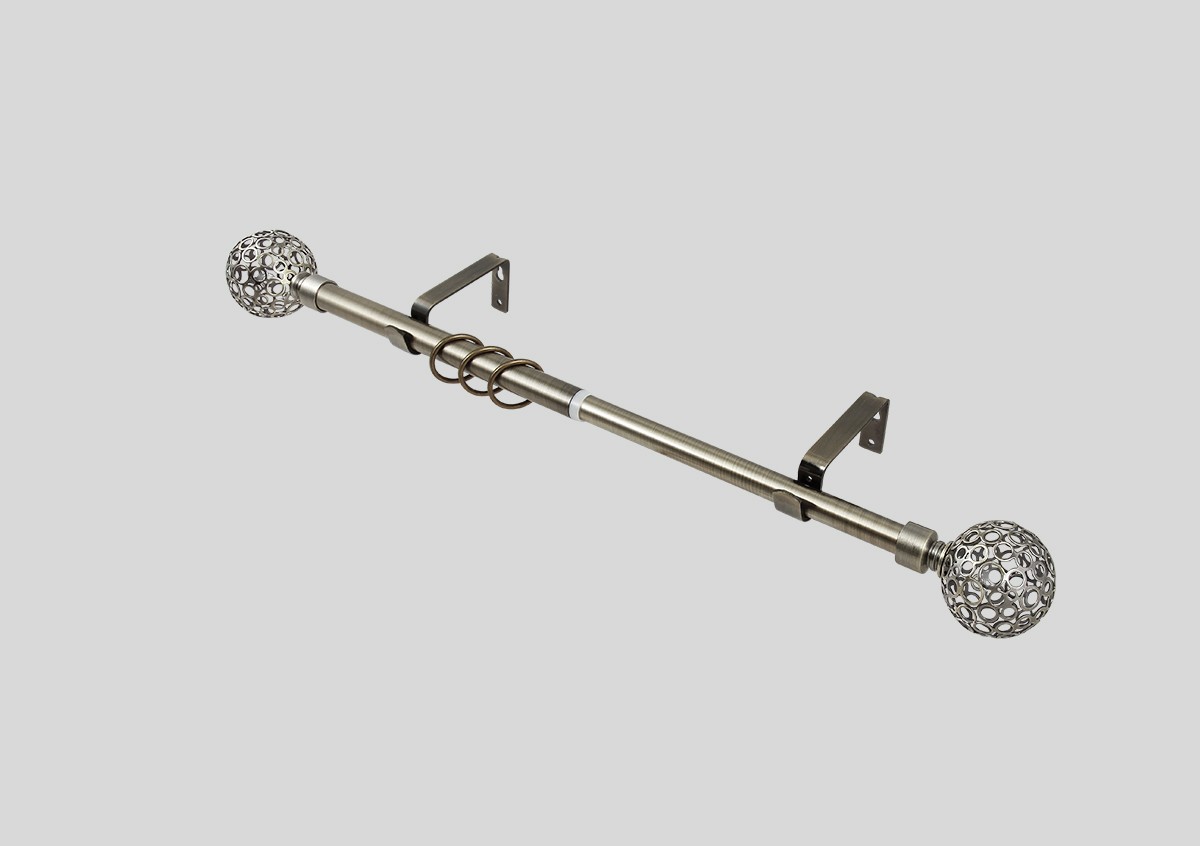 Карниз ков раздвиж d16/19мм 1,6-3,0 1-но ряд ажур т/у антик-зол