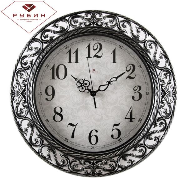 Часы настенные 4051-105 Черный с серебром