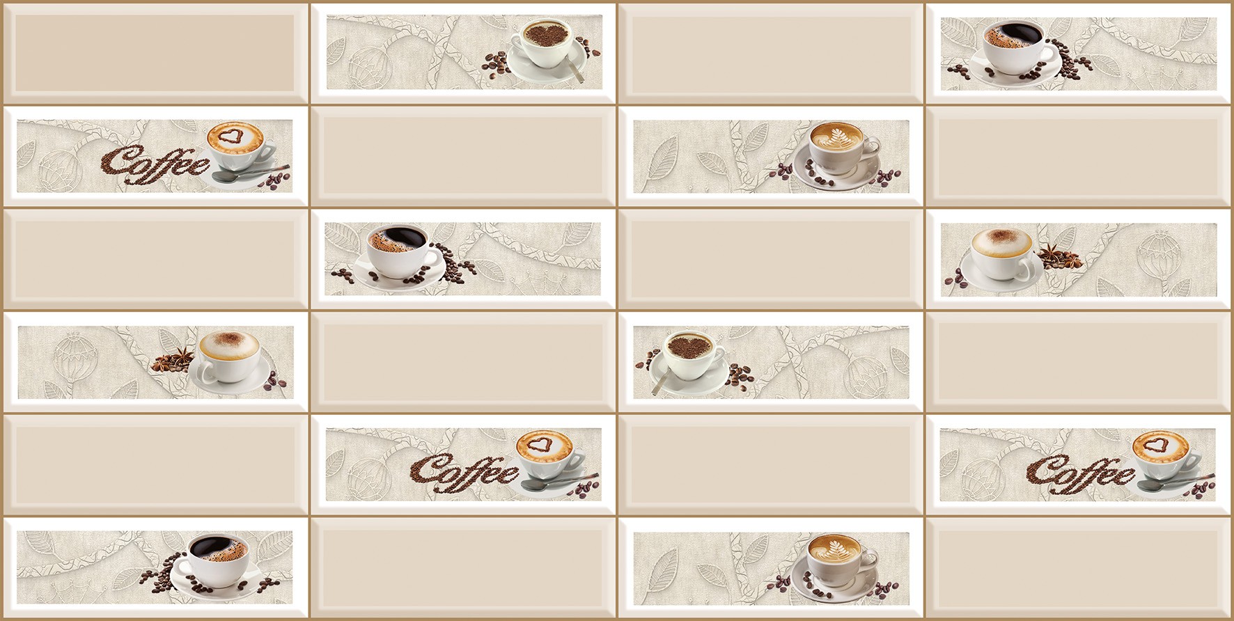 Панель ПВХ АРТ Плитка Кофейный Экспресс 955*480 (10)