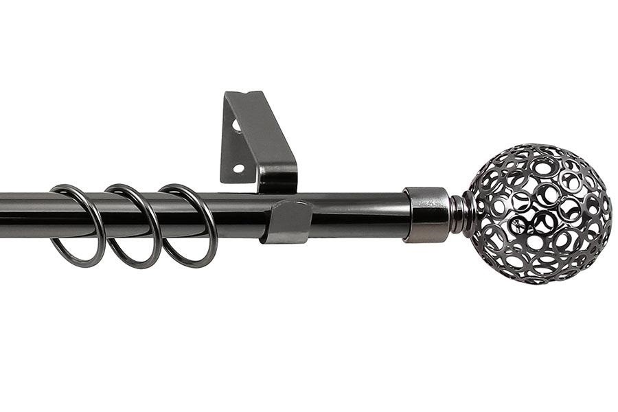 Карниз ков раздвиж d16/19мм 1,6-3,0 1-но ряд ажур т/у чер.никель