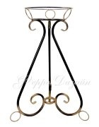 Подставка для цветов Завиток,высокий 102-1БЗ Белый с золотом