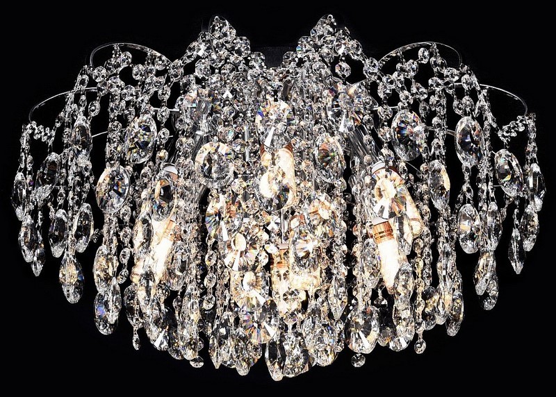 Люстра 30023/8 CH+WT GLASS 8*E14*60W+24W LED