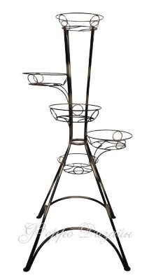 Подставка для цветов Башня5 502-1ЧЗ Черный с золотом