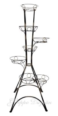 Подставка для цветов Башня7 702-1ЧЗ Черный с золотом