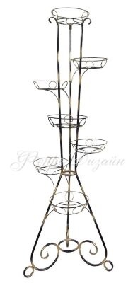 Подставка для цветов Грация7 704-1ЧЗ Черный с золотом