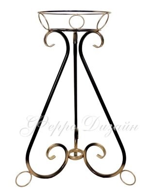 Подставка для цветов Завиток,высокий 102-1ЧЗ Черный с золотом