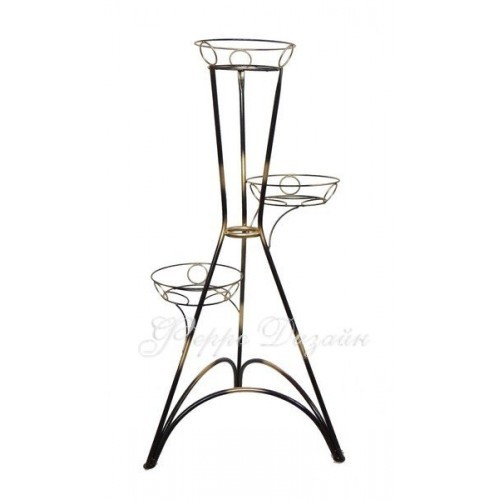 Подставка для цветов Стандарт3 301-1ЧЗ Черный с золотом