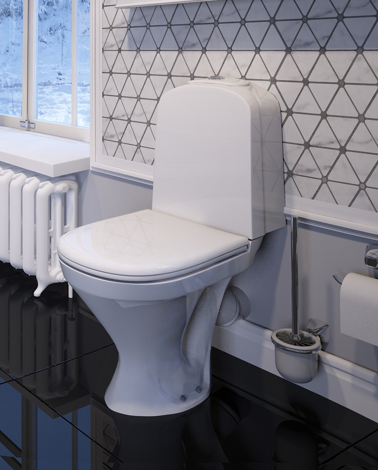 Унитаз компакт Classic-Basic Белый /SanitaLux/