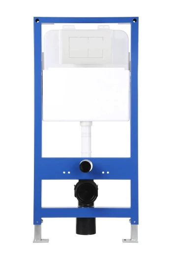 Инсталляция EvaGold 545-1 для подвесногоунитаза кнопка пластик квадрат белая глянец