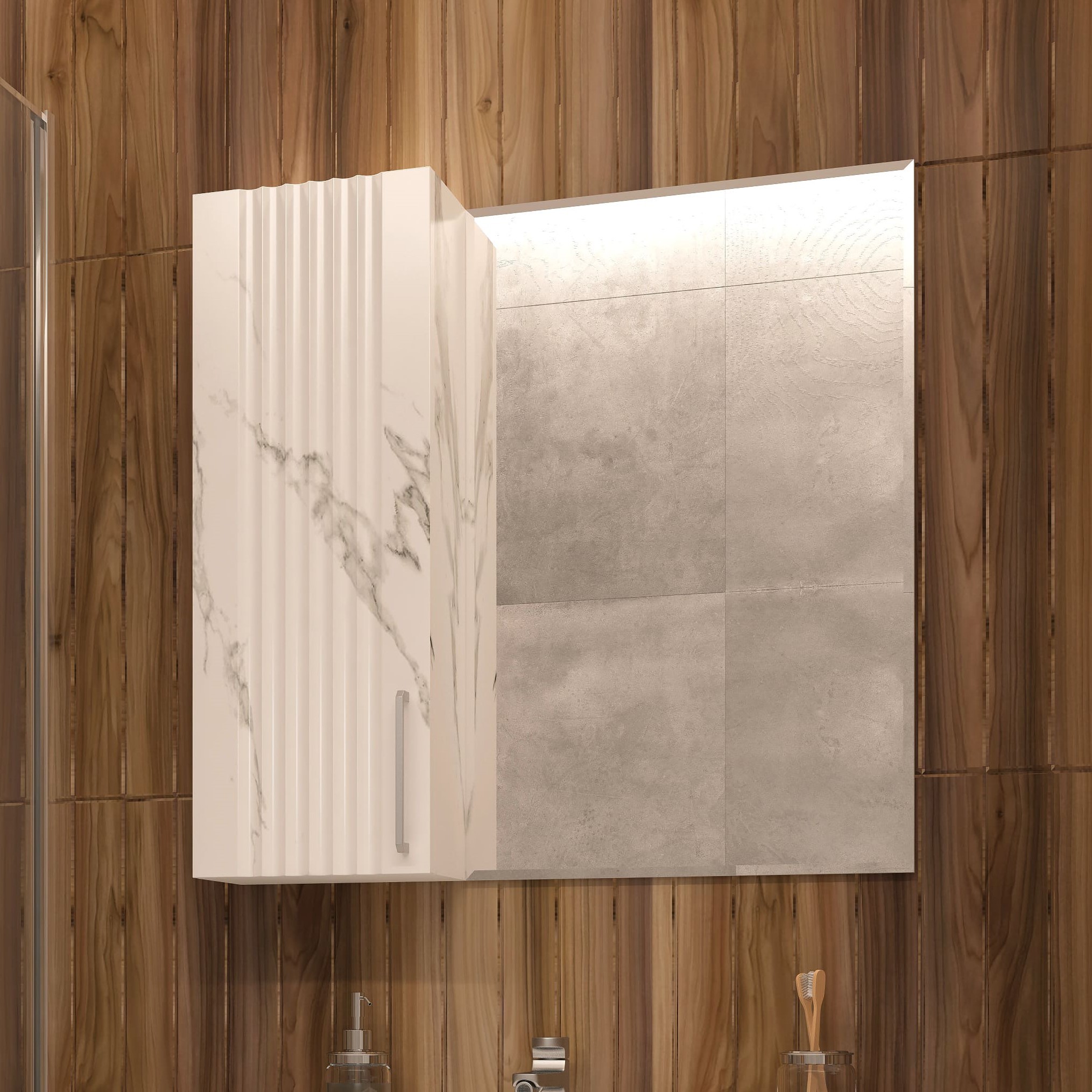 Шкаф-зеркало Era70 Монте белый