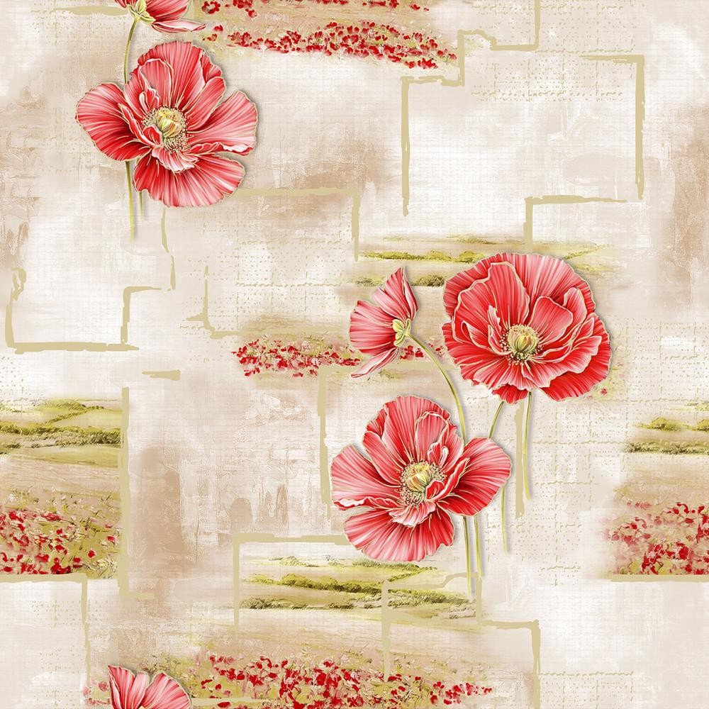 Обои Ф816-02 Маки /0,53*10/С14/Бумага/Саратов (15)