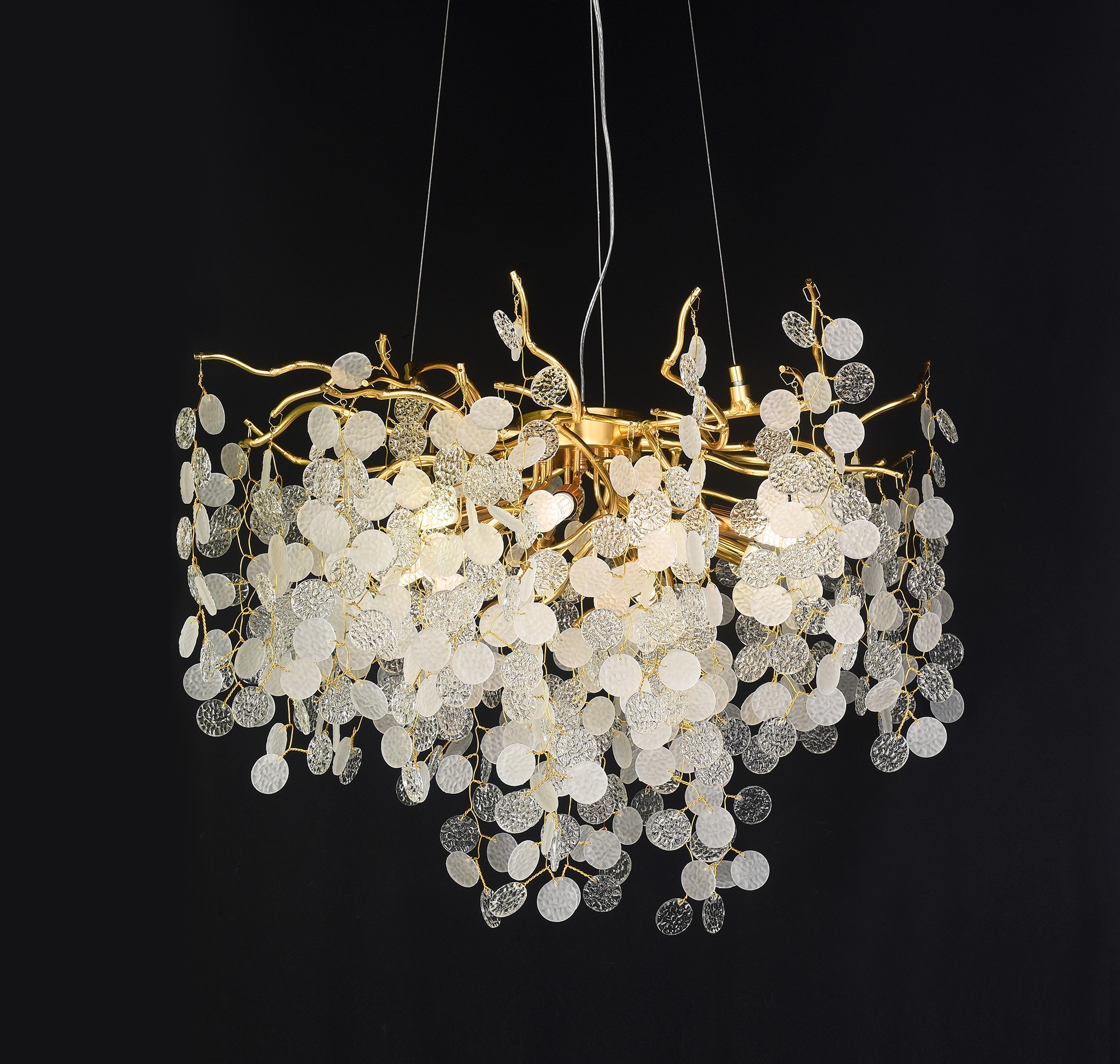 Люстра 30039/9 GD+WT GLASS D600 9*G9 20W LED