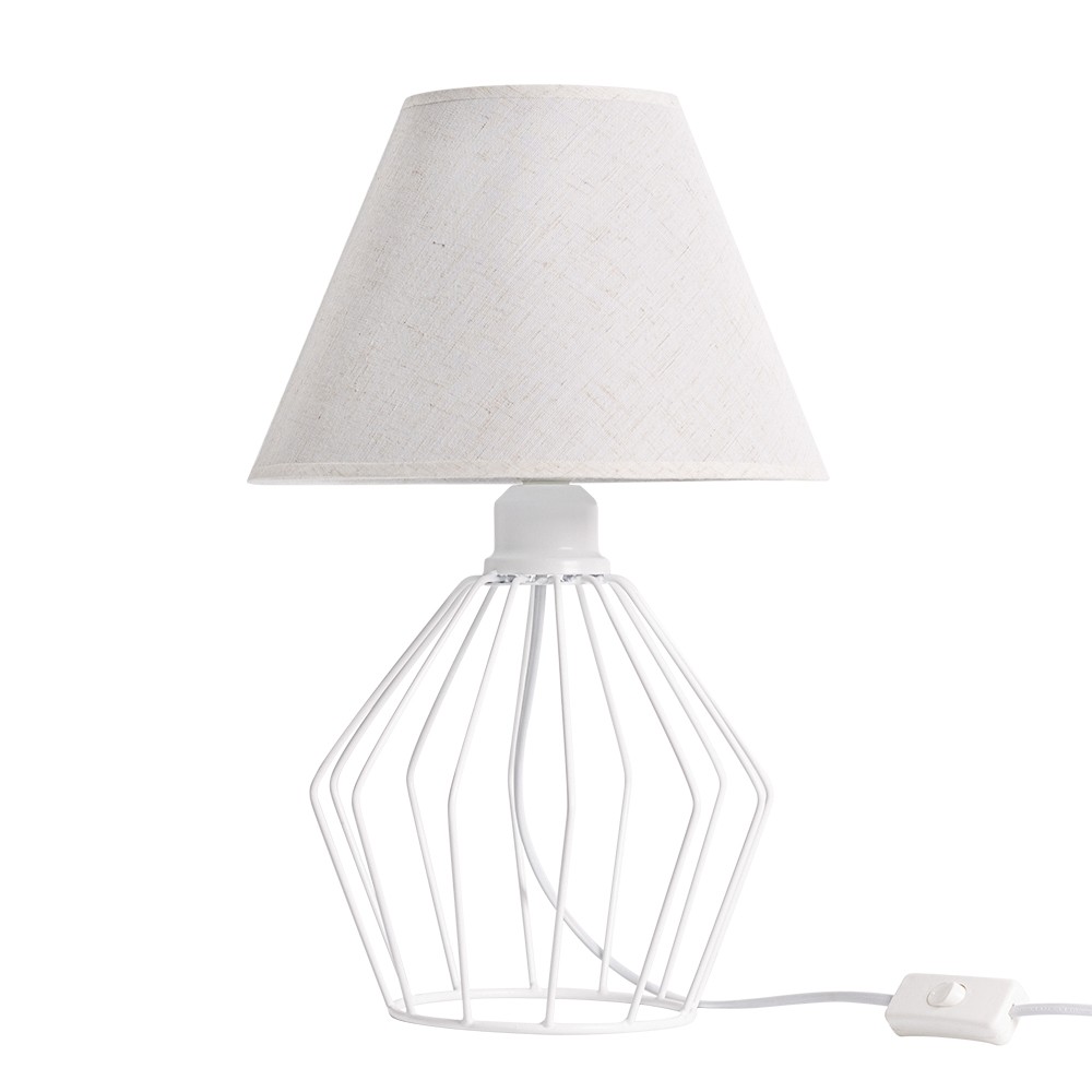 Светильник настольный 0033 Белый с абажуром (1)