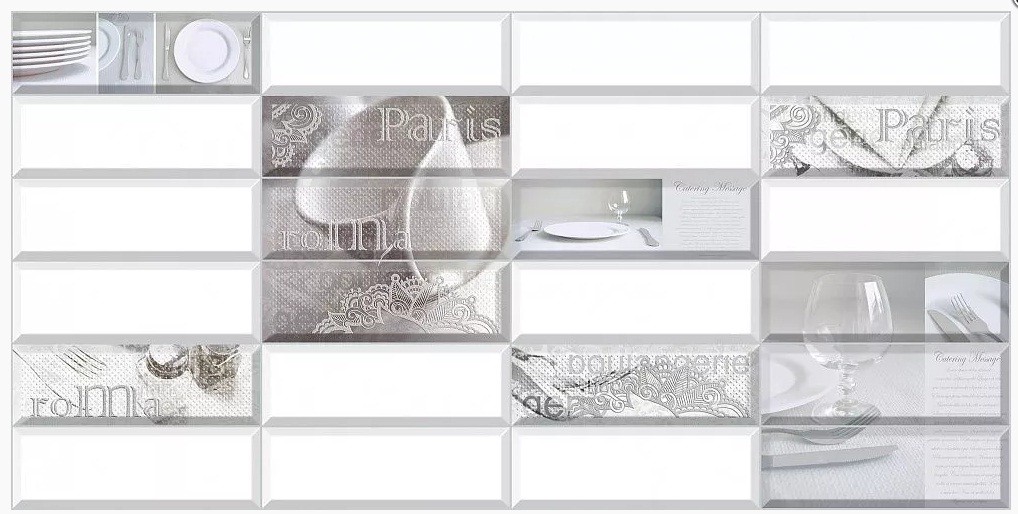 Панель ПВХ АРТ Плитка Трапеза 955*480 (10)