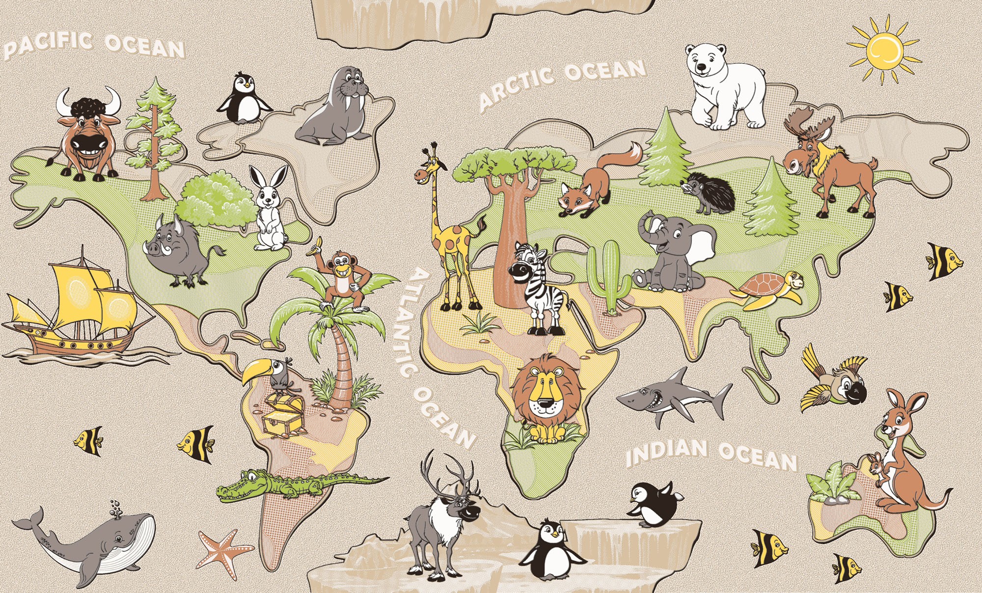 Обои Белвинил Континенты 61 СБ8/1,06*10м/ ВВ-Ф (9)