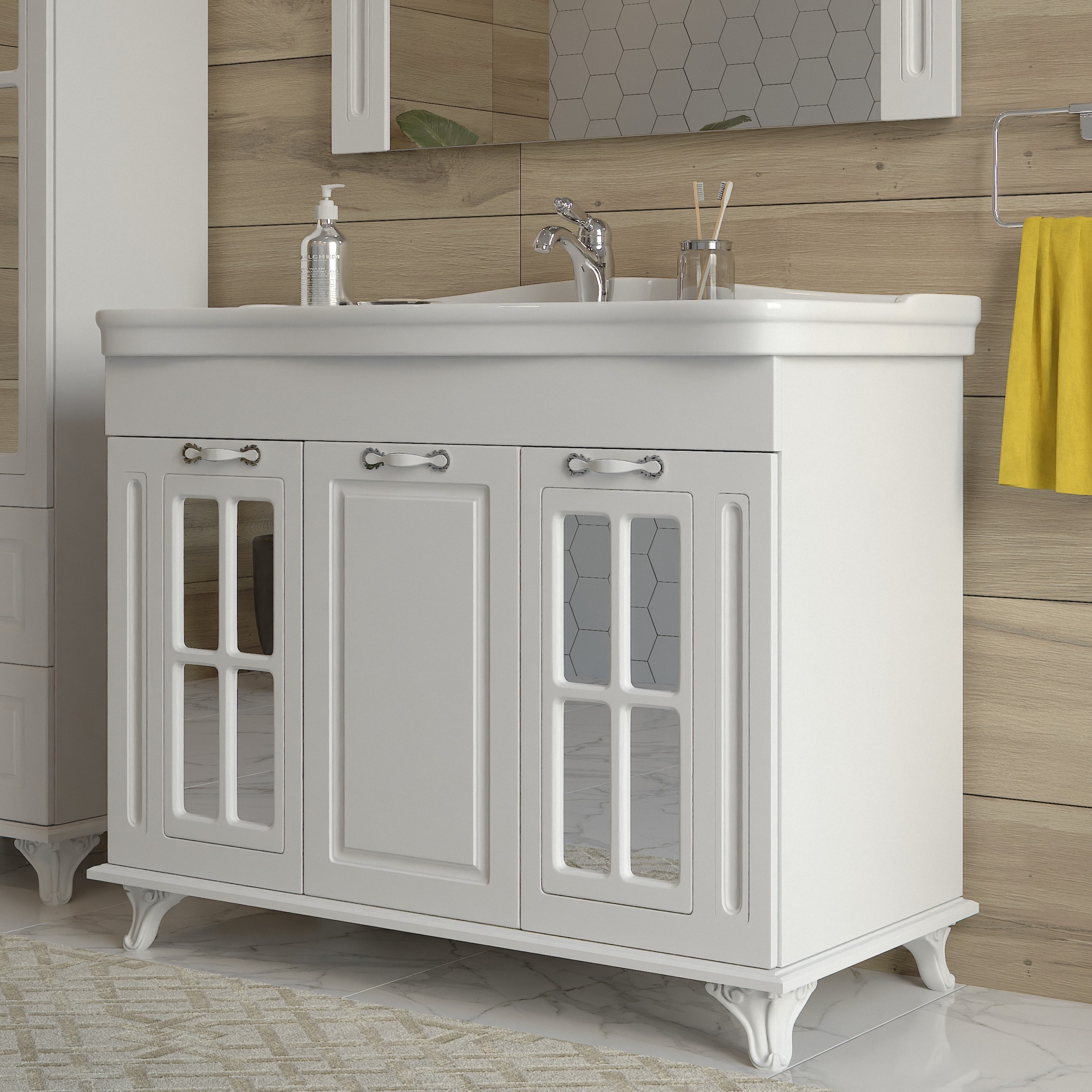 Тумба Giovanni 100 "Т" + ум. Модерн 105 с сифоном