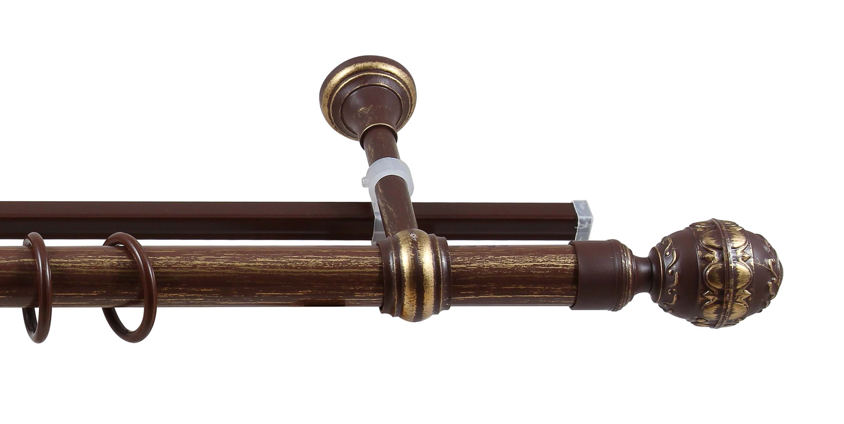 Карниз Валанс+У-шина 2,4 орех/патина