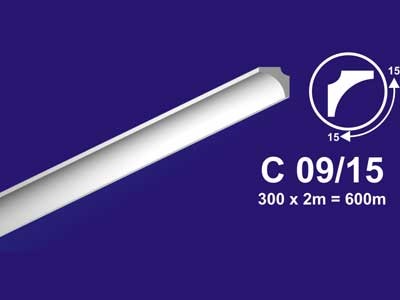 Плинтус потолочный С 09/15 2м (390)