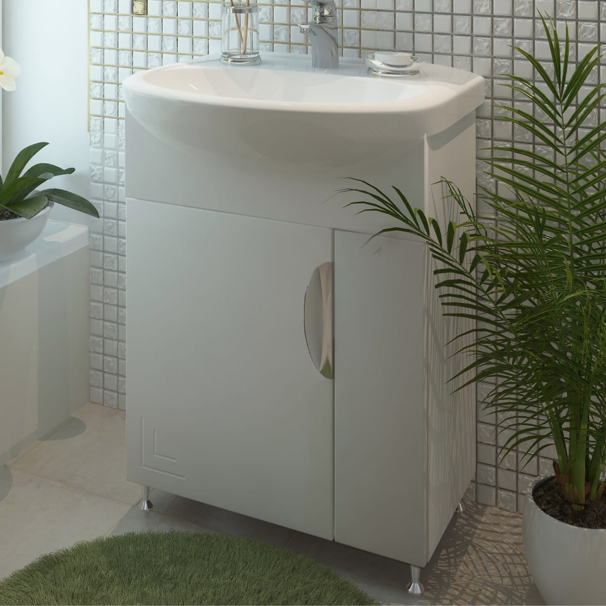 Тумба Vanessa 60 бел.+ ум.Элеганс 60