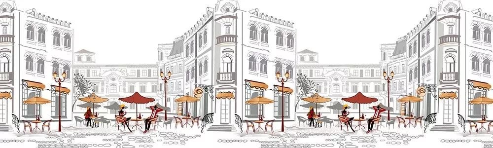 Панель Фартук 3,0*0,6м Уличное кафе