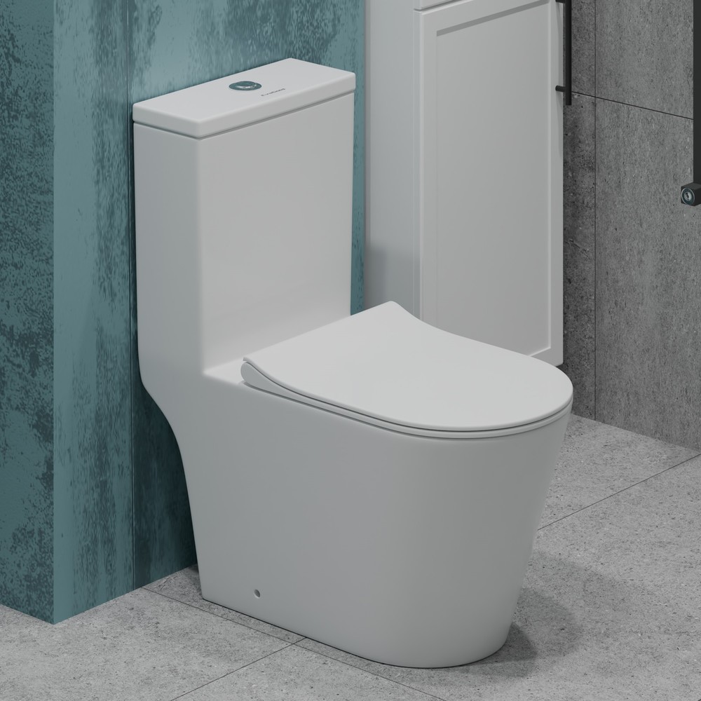 Монолит  Т1084 безободковый круговой смыв,сиденье ДП (с гофрой и подводкой)