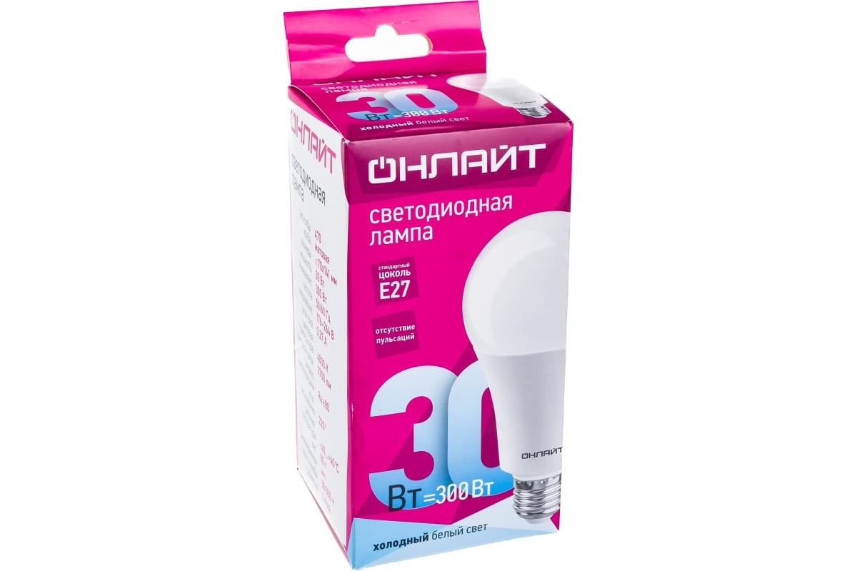 Лампа диодная ОНЛАЙТ OLL-A70-30-230-4K-E27 61971